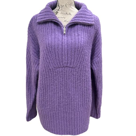 A.L.C. Everett Half-Zip Sweater in Purple - Picture 4 of 9